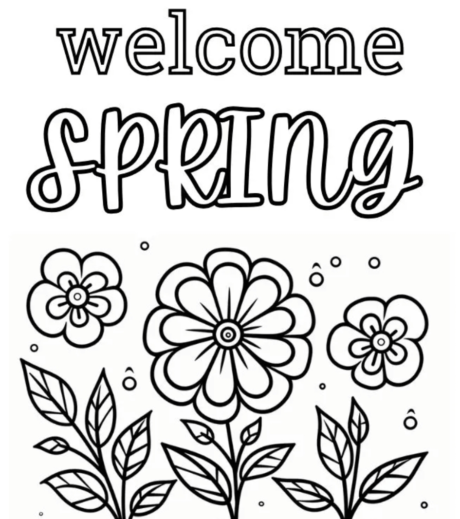 Welcome Spring Coloring Sheet